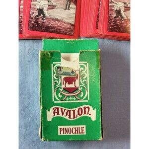 AVALON Pinochle Playing Cards Deck Vintage Original Box